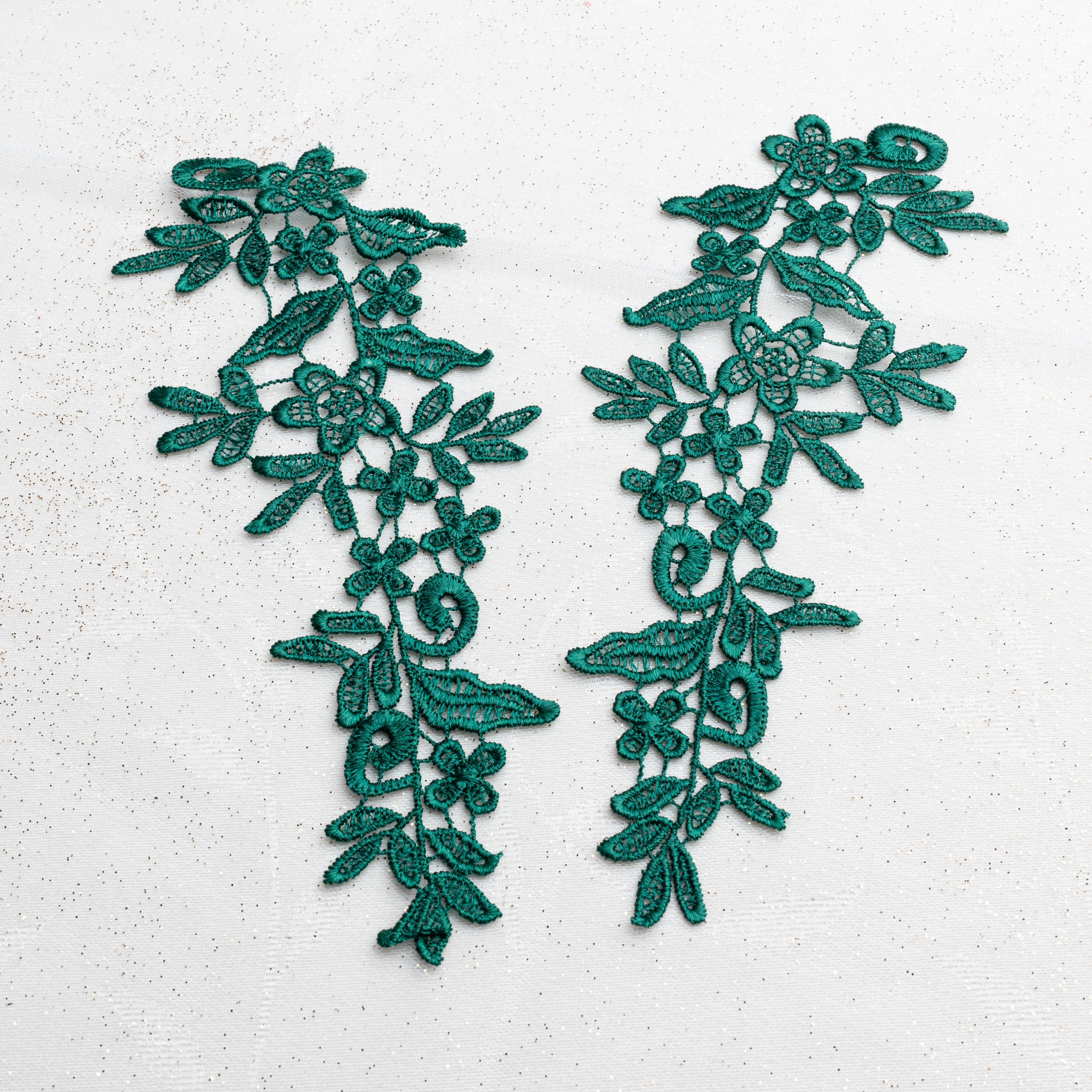 Green lace applique sale