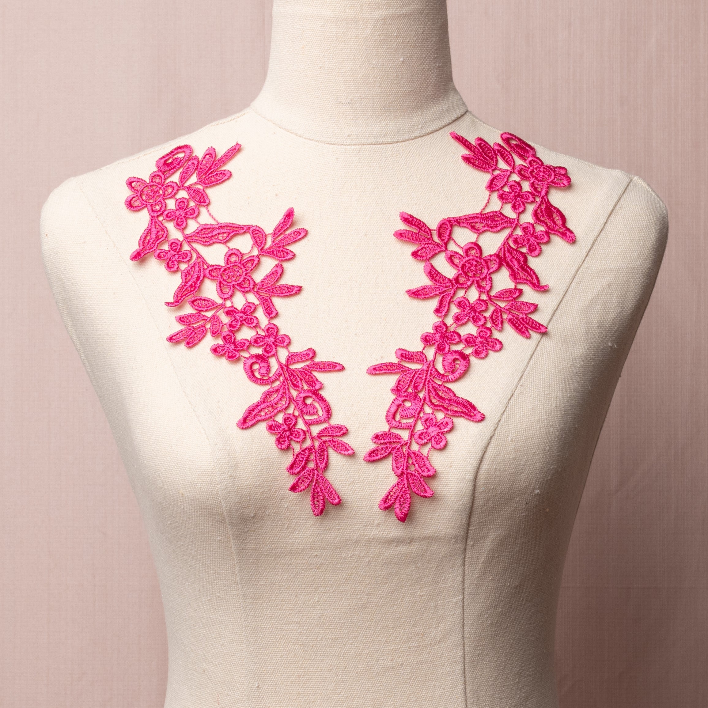 Pink shop lace applique