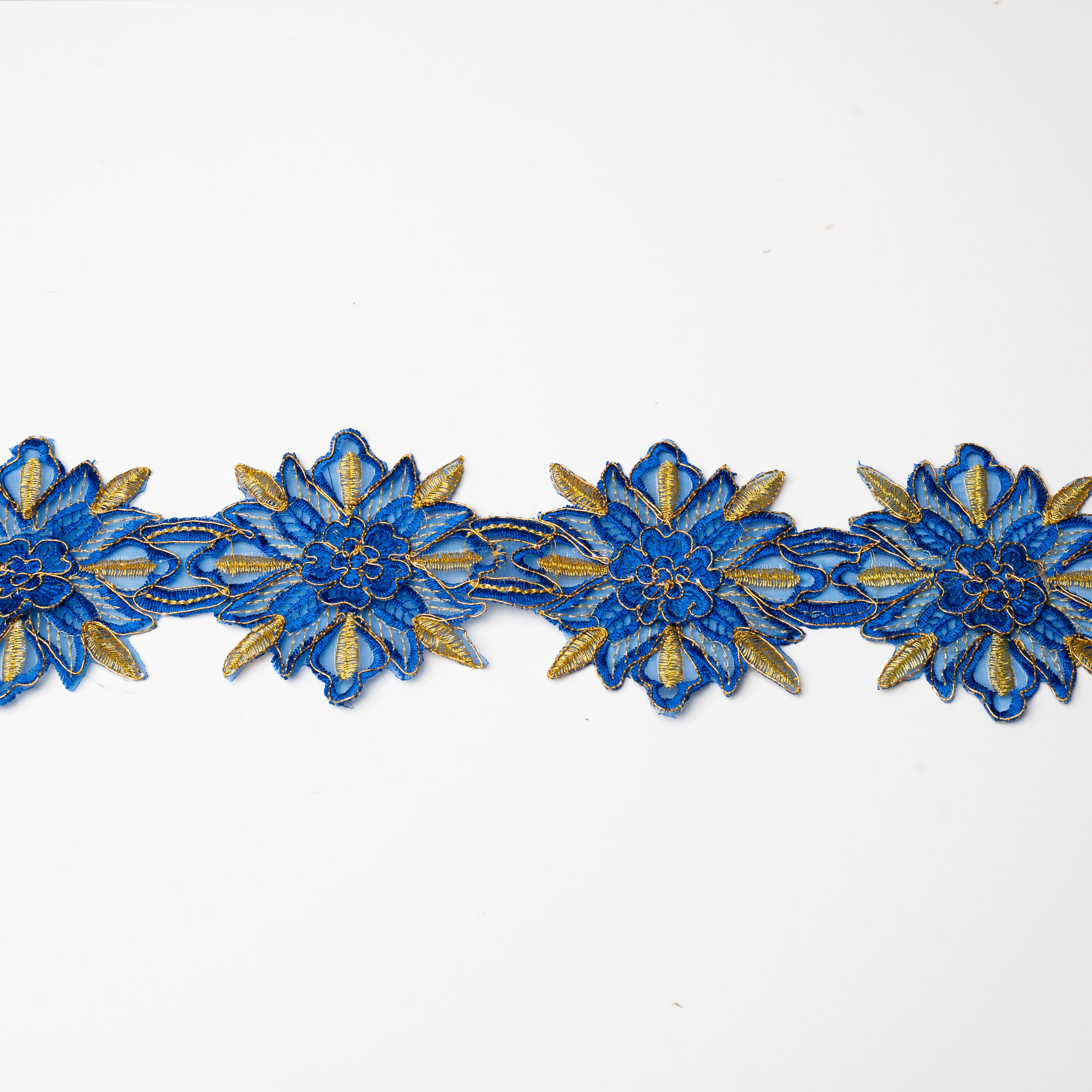 thumbnail image 2 of 11 Yard Floral Jacquard Ribbon - Purple Blue Woven Trim 0.86 Inch Wide 2 of 13