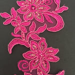 Pink beaded and sequinned appliques for dance and stage costumes