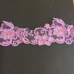 Violet lace border with sequins and glitter thread.  