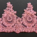21cm wide pink lace makes a lovely border for costumes and evening wear and a tutu plate trim.